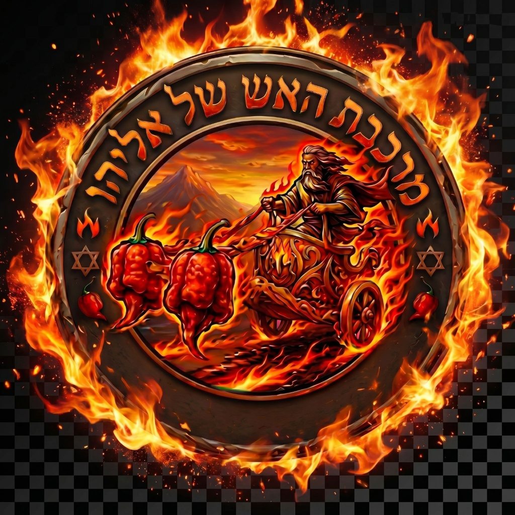 לוגו חריף של אליהו K טעמים עם אש ופלפלים